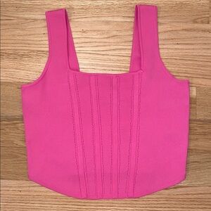 Happily Grey Pink Ribbed Corset Crop Top Size XL
